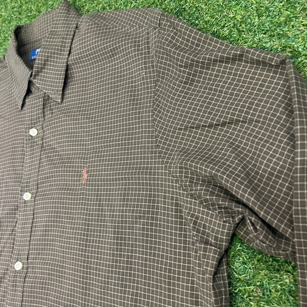 Polo Ralph Lauren Mens Brown Check Long Sleeve Button Down Shirt Classic Fit L - Picture 5 of 7